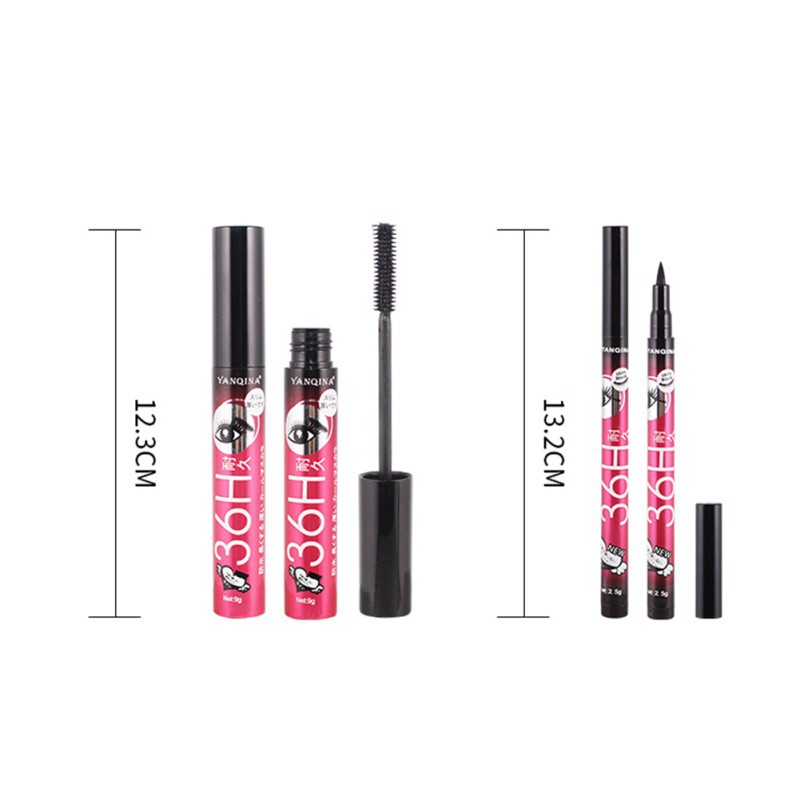 [Hàng mới về] Bộ bút kẻ mắt dạng lỏng + Mascara màu đen YANQINA 2 trong 1 bền màu dài lâu