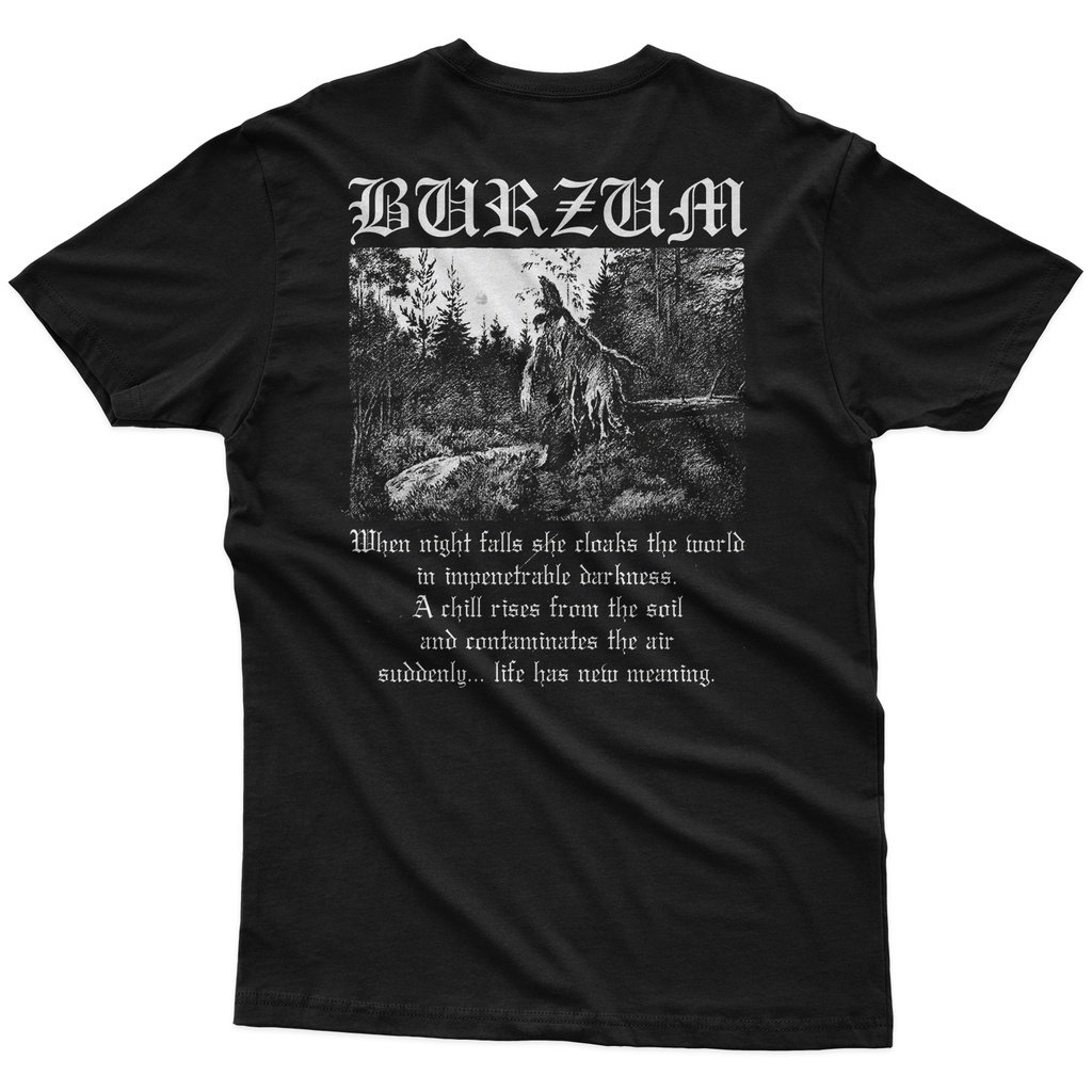 Áo Thun 100% cotton Màu Đen In Họa Tiết Ban Nhạc Rock Burzum Phong Cách Vintage Cho Nam