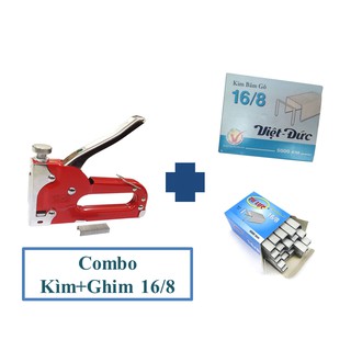 Combo kìm bấm gỗ Top + ghim bấm 16/8 5000 ghim (Tiết kiệm hơn)