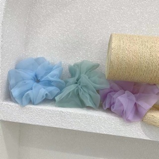 Dây cột tóc scrunchies siêu to vải voan chất dày dặn