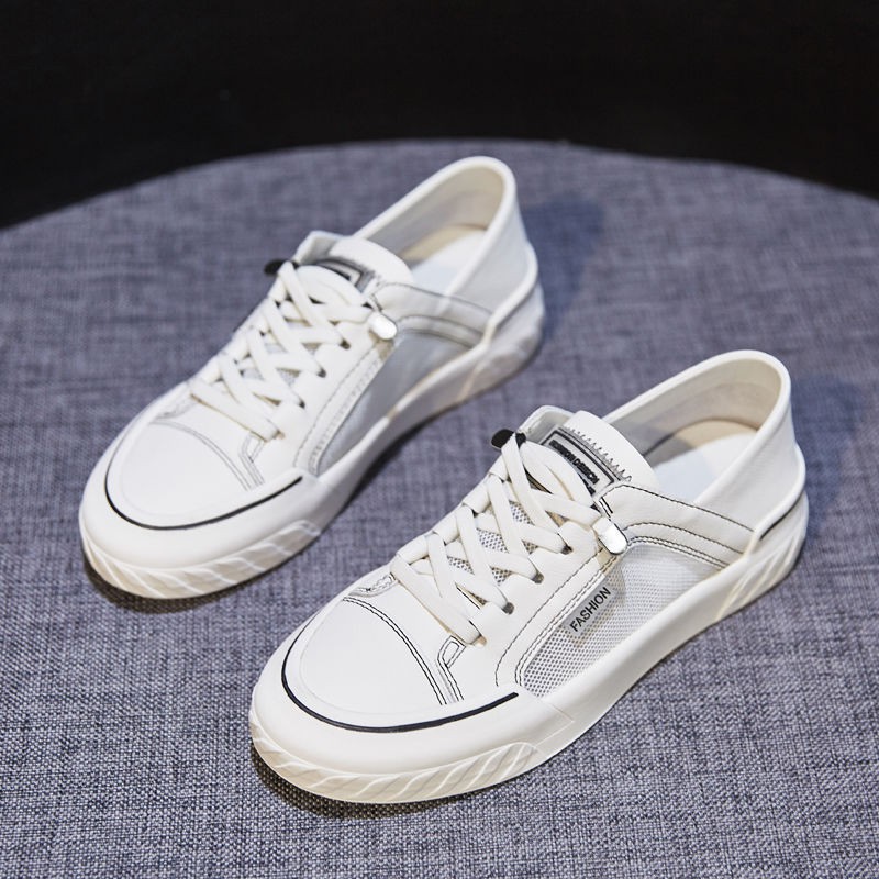 Giày lười nữ trắng thoáng khí phong cách | slip on nữ Guu1289