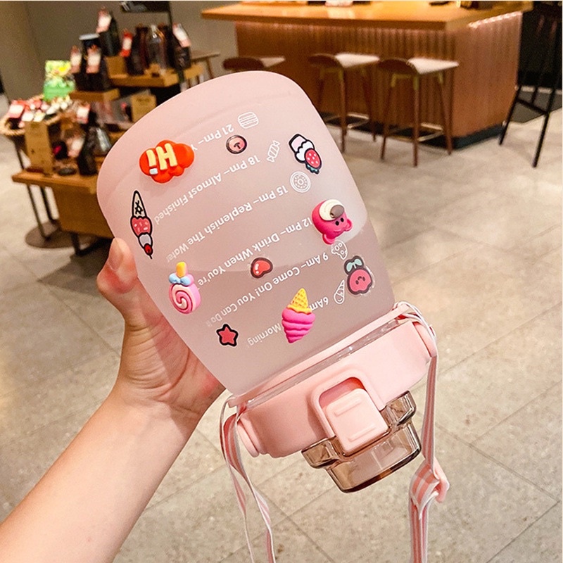 Bình Nước 1400ml,1L Cao Cấp. Bình Nước cute, có vạch chia