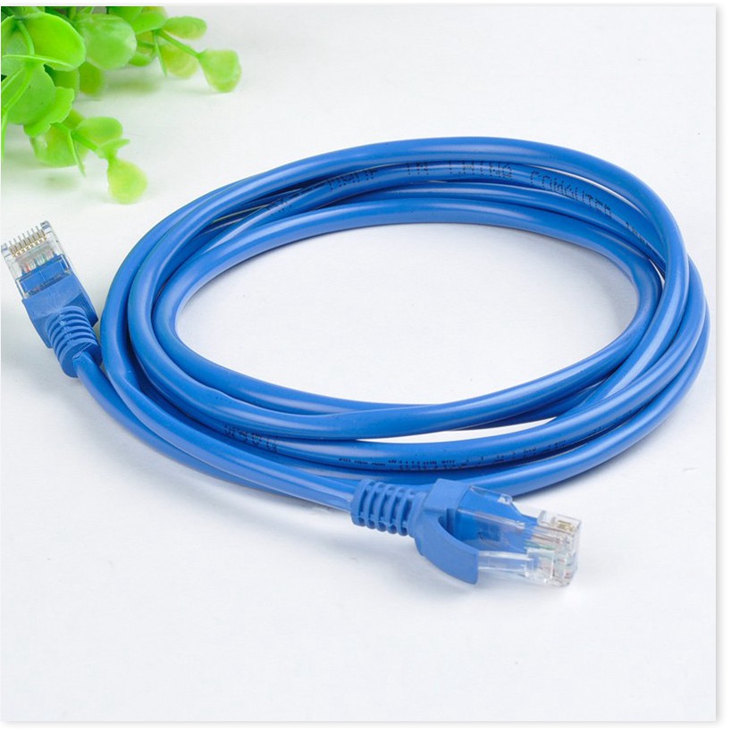 Dây cáp mạng internet/mạng LAN 3m,hàng tiêu chuẩn 5E, có 2 đầu rj45 bấm sẵn,tiện dụng, đồ bền cao(màu xanh dương)