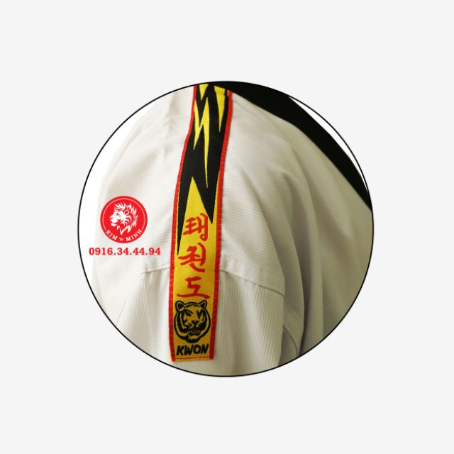 Võ Phục Taekwondo Sọc Tăm Kwon Cầu Vai Họa Tiết