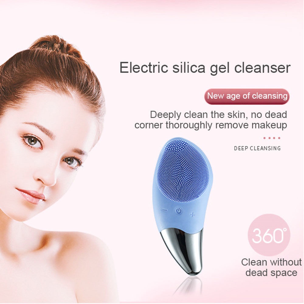 [HCM] Máy rửa mặt mini Electric sử dụng sóng siêu âm để massage da làm sạch sâu lỗ chân lông [BR-02]