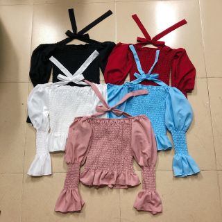 ÁO NHÚN CỘT NƠ TAY DÀI ( ẢNH THẬT)