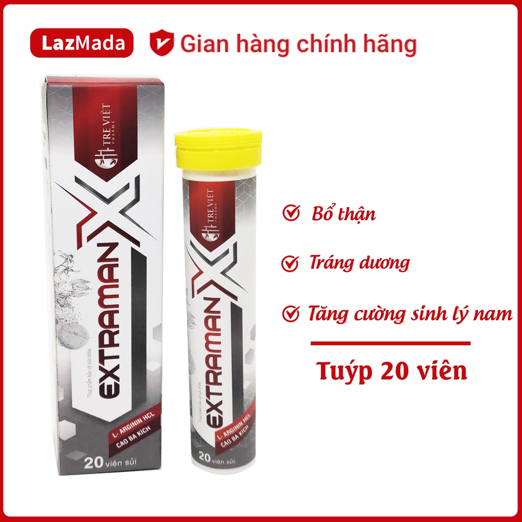 Viên sủi tăng cường sinh lý EXTRAMAN - Giúp bổ thận, giảm tiểu đêm, giảm đau lưng mỏi gối, tăng cường sinh lý hiệu quả
