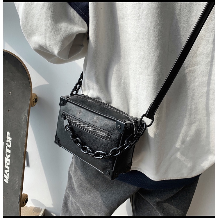 Túi Đeo Chéo Nam kari Thời Trang Punstore Phong Cách Cá Tính Nhỏ Gọn Màu Đen Đẹp chất Liệu Bền Bỉ