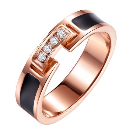 Nhẫn Titan Kim Cương Hình Chữ Nhật (16mm,18mm)