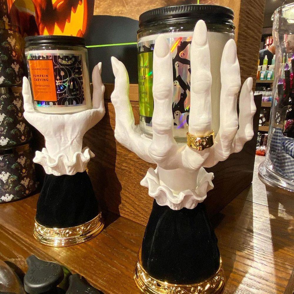 YIYU Giá Đỡ Đèn Cầy Hình Bàn Tay Phù Thủy Màu Vàng Phong Cách Gothic