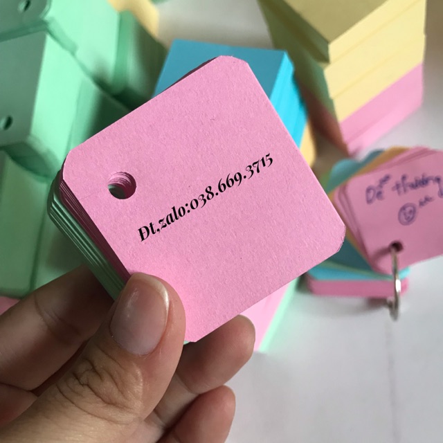 flashcard học từ vựng 100 tờ (4.5X5 cm) - Nhiều màu