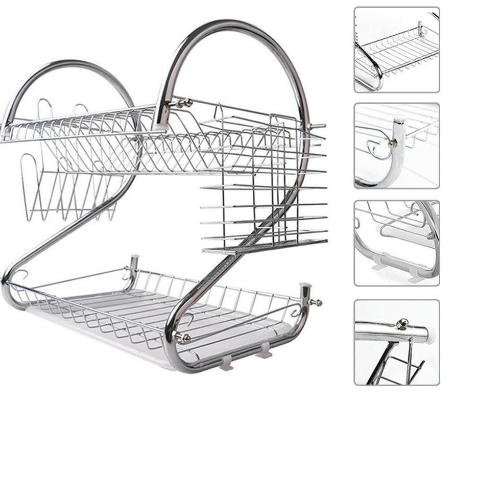 Giá Đỡ Đĩa 2 Tầng Bằng Thép Không Gỉ 6.6 Dreamhome Chất Lượng Cao | BigBuy360 - bigbuy360.vn