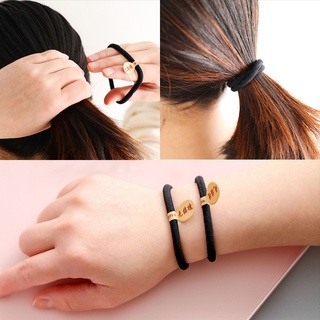 Set 10 Dây Thun Cột Tóc Màu Đen Co Giãn Tốt
