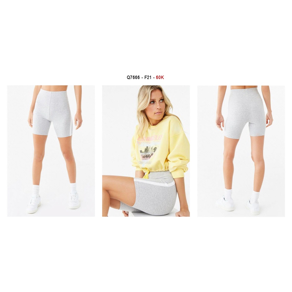 Q7666 - Quần short lửng F21 lưng bản to, phối sọc hông