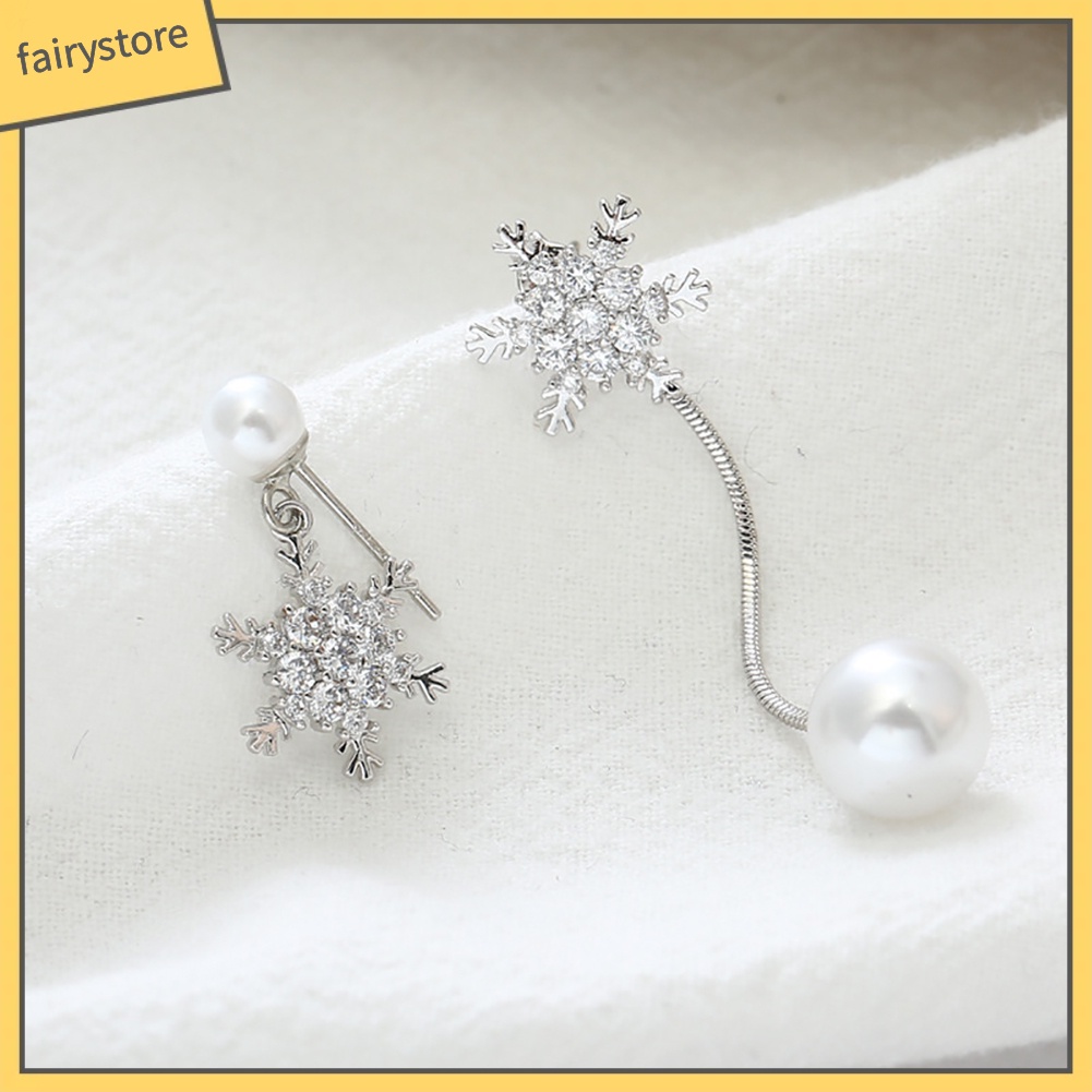 Đôi Khuyên Tai Dài Tạo Hình Hoa Tuyết Thời Trang Cho Nữ