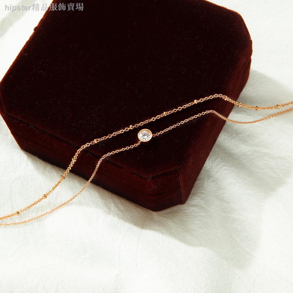 Lắc Chân Thép Titan Mạ Vàng Hồng Đính Đá Kim Cương Giả | BigBuy360 - bigbuy360.vn