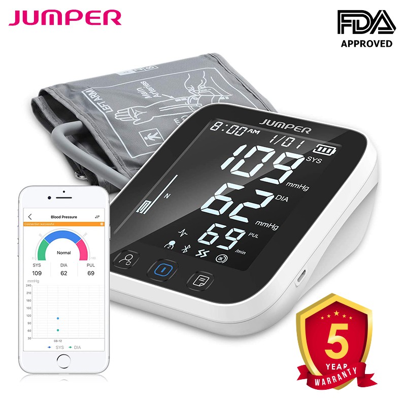 Máy đo huyết áp bắp tay Jumper HA121 chứng nhận FDA Hoa Kỳ ( Bluetooth+ APP điện thoại)