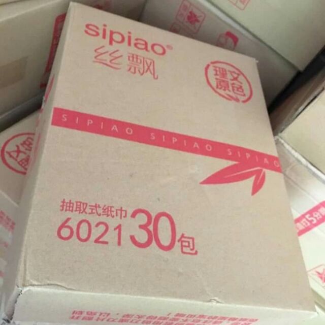 Thùng 30 Gói giấy ăn Gấu Trúc Sipiao Siêu Dai