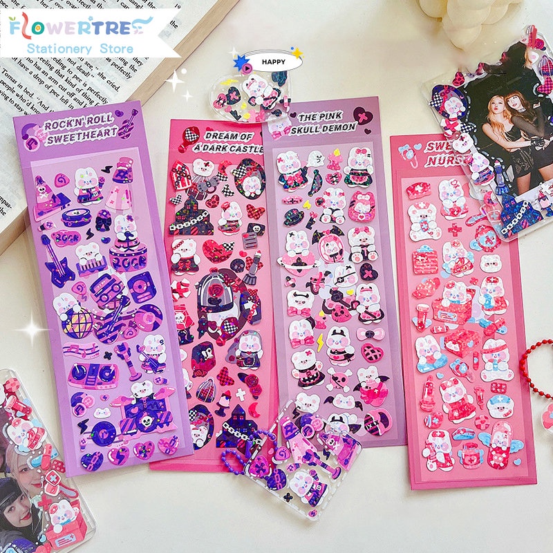Flowertree 1 Sticker Dán Trang Trí Hình Gấu Thỏ