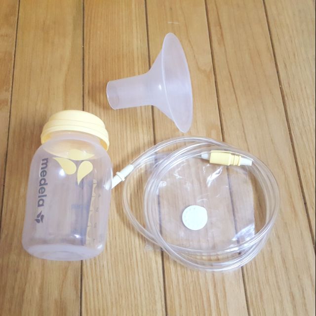 Combo phễu, dây, van trắng, bình medela swing