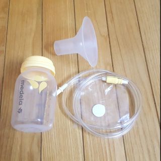 Combo phễu, dây, van trắng, bình medela swing
