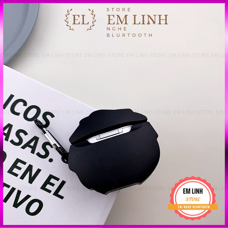 Case Vỏ Bao Airpods Đựng Tai Nghe Airpod 1/2/I12 TWS - Chất Liệu Silicon Chống Va Đập A2 F36 MẶT TRÒN ĐEN