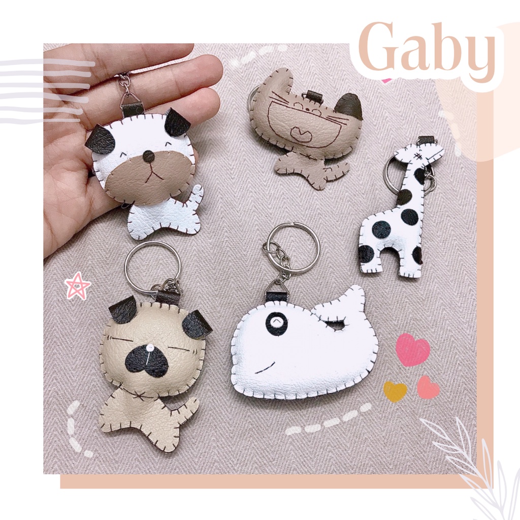 Móc khoá nhiều hình da, đính đá thời thượng phụ kiện túi xách balo chiêu tài Thái Lan thời trang quà tặng