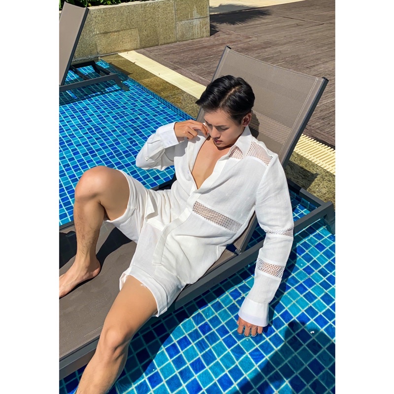ÁO SƠ MI NAM PHỐI LƯỚI