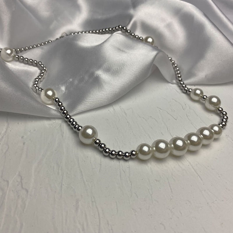 Dây chuyền ngọc trai giả cao cấp phong cách hip-hop đường phố xu hướng cho unisex