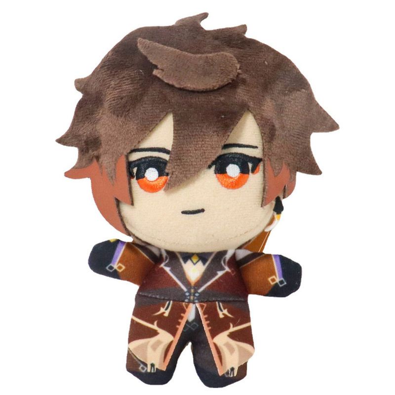 cute 15cm Genshin Impact Zhongli Tartaglia Plush Pendant Keychain Keyring Toys Gifts