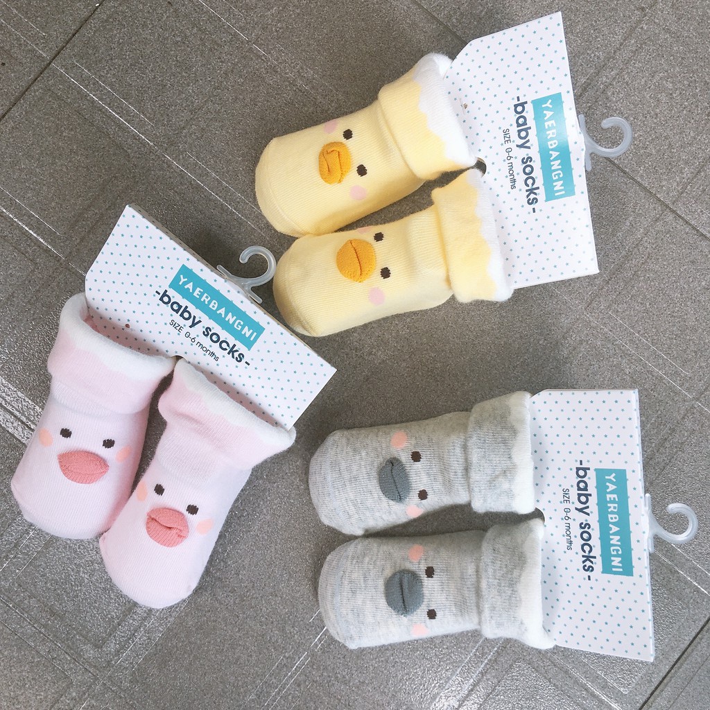 Set 3 đôi vớ tất vịt thun Cotton Có Chống Trượt Xinh xắn cho bé