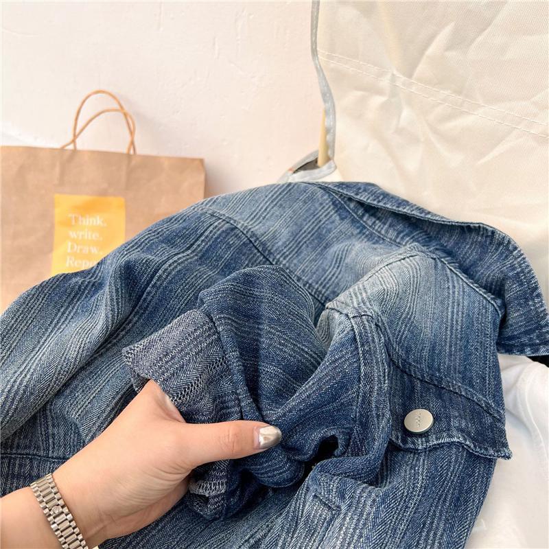 Áo Khoác Denim Dáng Ngắn Thiết Kế Mới Thời Trang Theo Phong Cách Hàn Quốc Cho Bé 2022