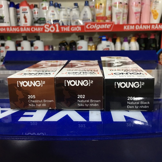 Thuốc nhuộm tóc Young đủ màu 60g x 2 (kèm oxy)