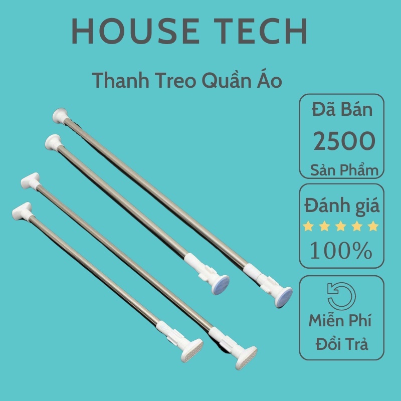 Thanh treo quần áo gắn tường thông minh 50 - 260cm