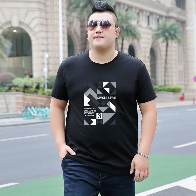 M-8XL Loose Short Sleeve Large Size Boys Short Sleeve Extra Large T-shirt Fat Brother Come in Spot