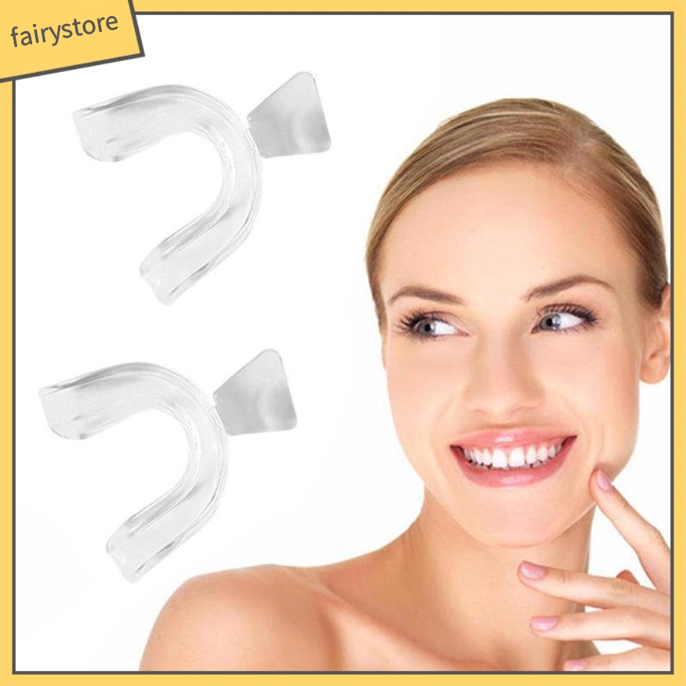 FS_2Pcs Food Grade Silicone Thermoform Teeth Whitening Tray Dental Care Mouth Guard