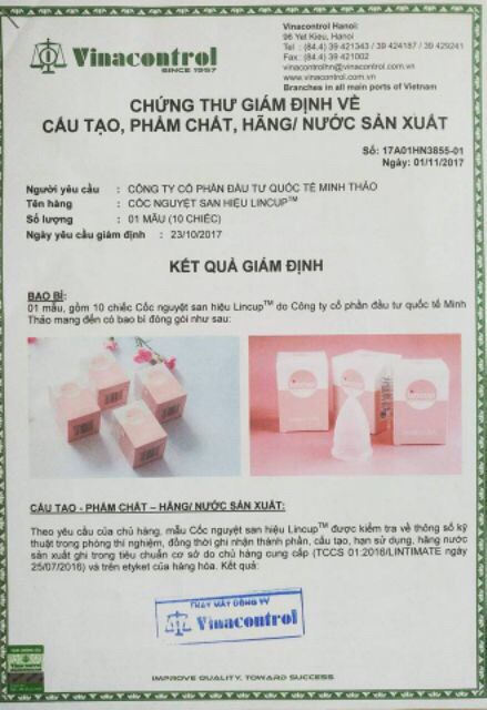 Cốc nguyệt san Lincup made in usa