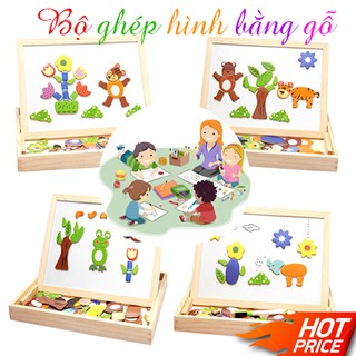 Bộ ghép hình bằng gỗ cho bé có hít nam châm