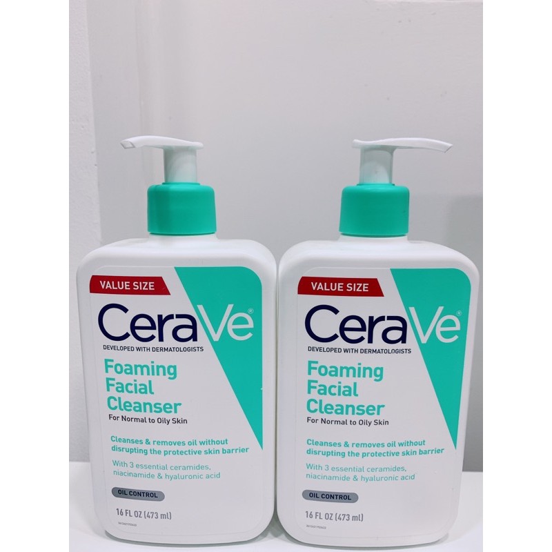 Sữa rửa mặt CeraVe Foaming Facial Cleanser dành cho da dầu. 473ml | BigBuy360 - bigbuy360.vn