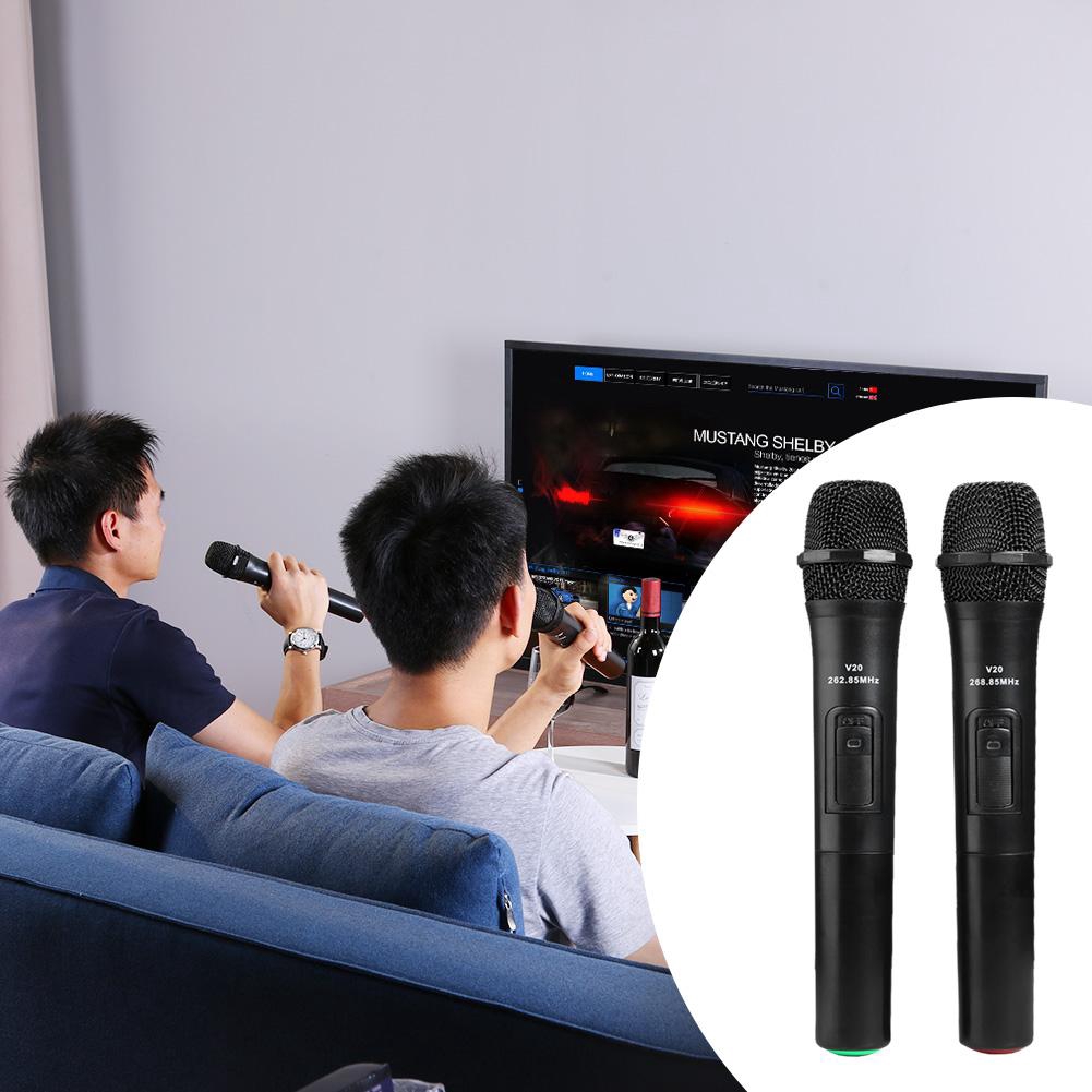 2pcs Smart Wireless Microphones Handheld Mic with USB Receiver for Karaoke