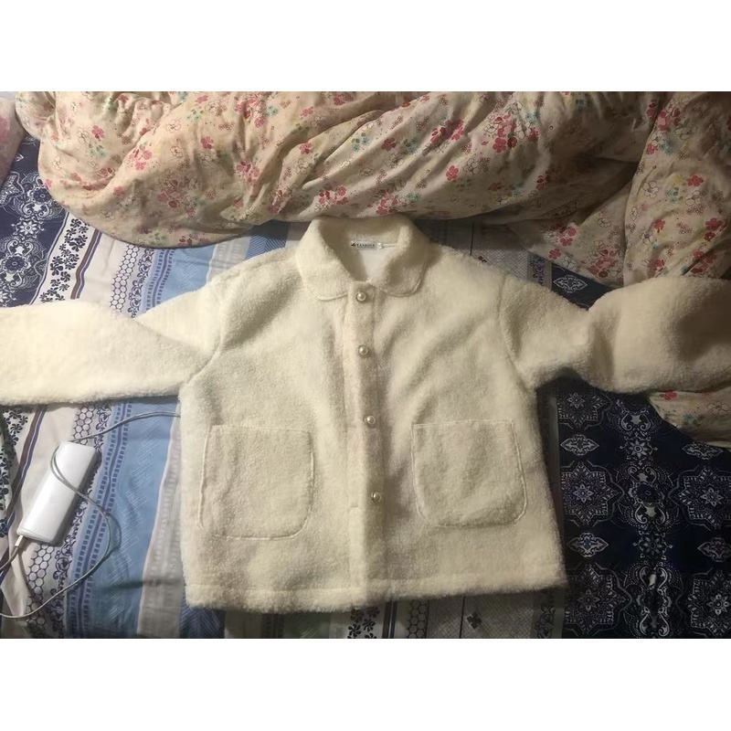 Áo khoác dạ nỉ lông xù mịn tặng kèm dây xích nữ tính - Có ảnh thật