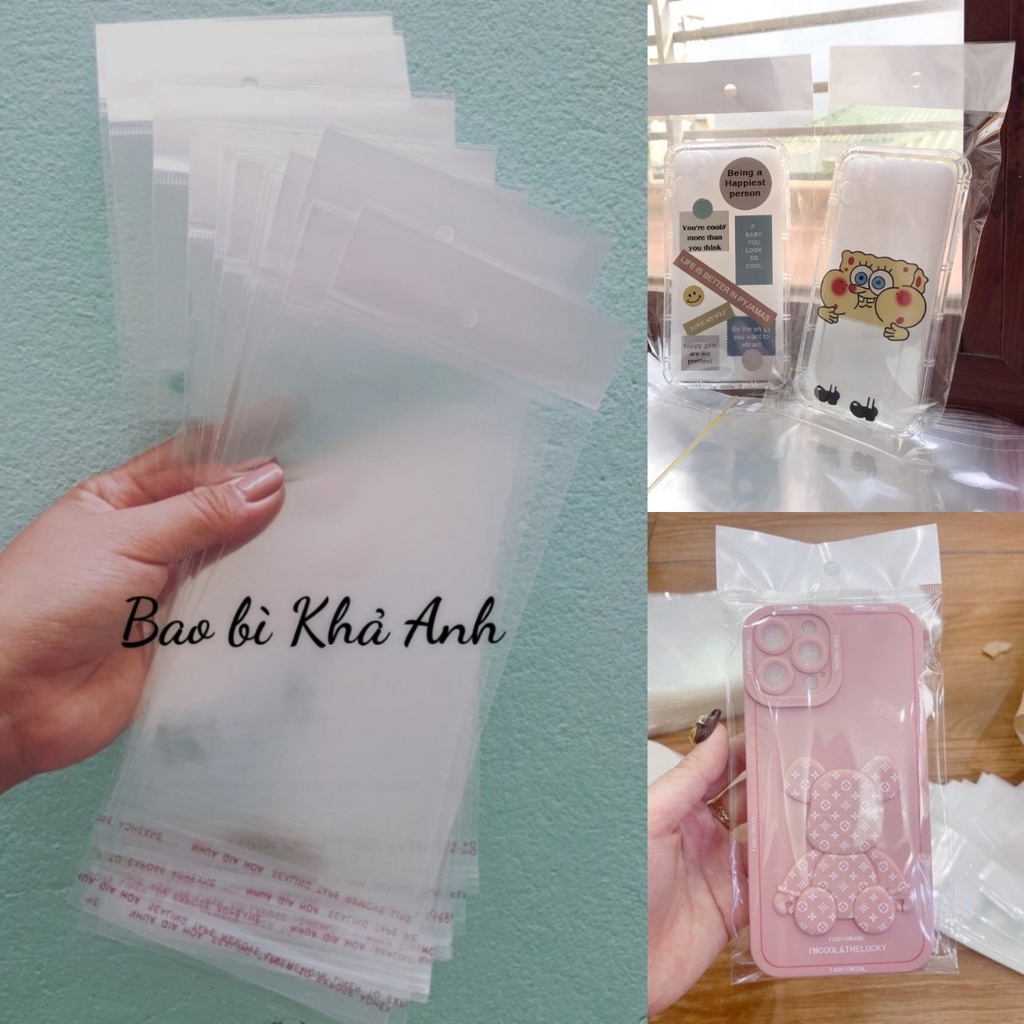 Size 9x18 - 10x20cm Có Móc Túi Kiếng Keo có móc màng ngọc treo ốp lưng trong suốt siêu đẹp chắc chắn - Bao Bì Khả Anh