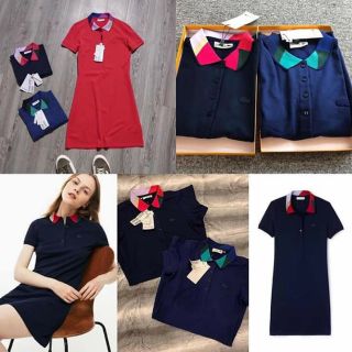 Váy polo pha cổ màu