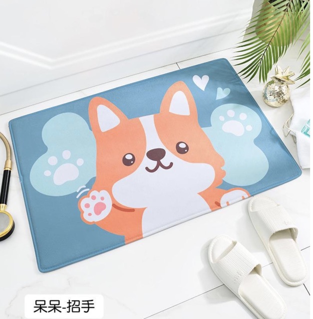 THẢM CHÙI CHÂN SIÊU THẤM HÌNH CÚN DỄ THƯƠNG 45 x 65 cm