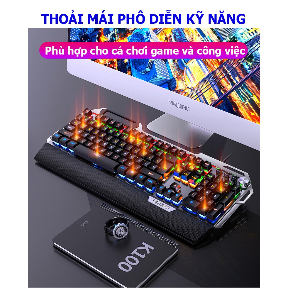 Bàn phím cơ Gaming K100 Full LED Nhiều màu