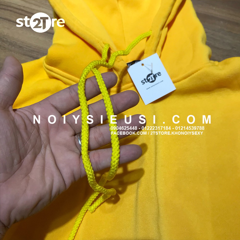 Áo hoodie unisex 2T Store H16 màu vàng hoa Mai - Áo khoác nỉ chui đầu nón 2 lớp dày dặn chất lượng đẹp | BigBuy360 - bigbuy360.vn