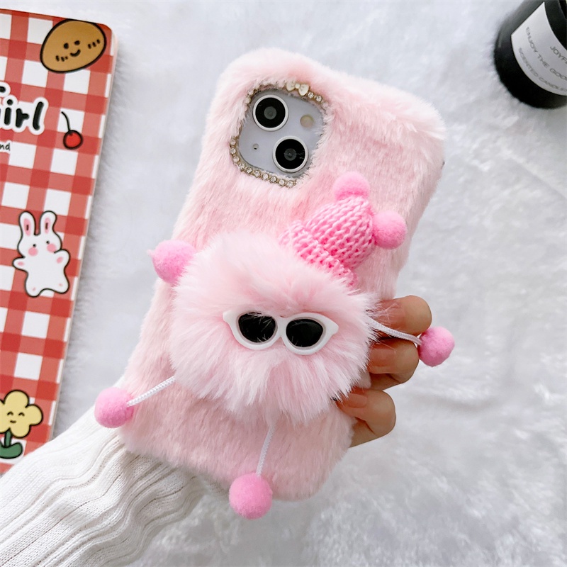 Ốp lưng lông thú sang trọng Fairydust iphone 15 14 13 12 12Pro 12mini 13mini 12promax 11 Pro MAX XR X XS MAX 7 8 Plus Lông thỏ ấm áp Vỏ mềm