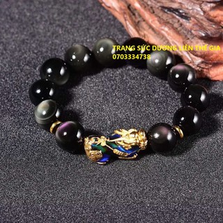 VÒNG TAY GOLD OBSIDIAN TỲ HƯU ĐỔI MÀU