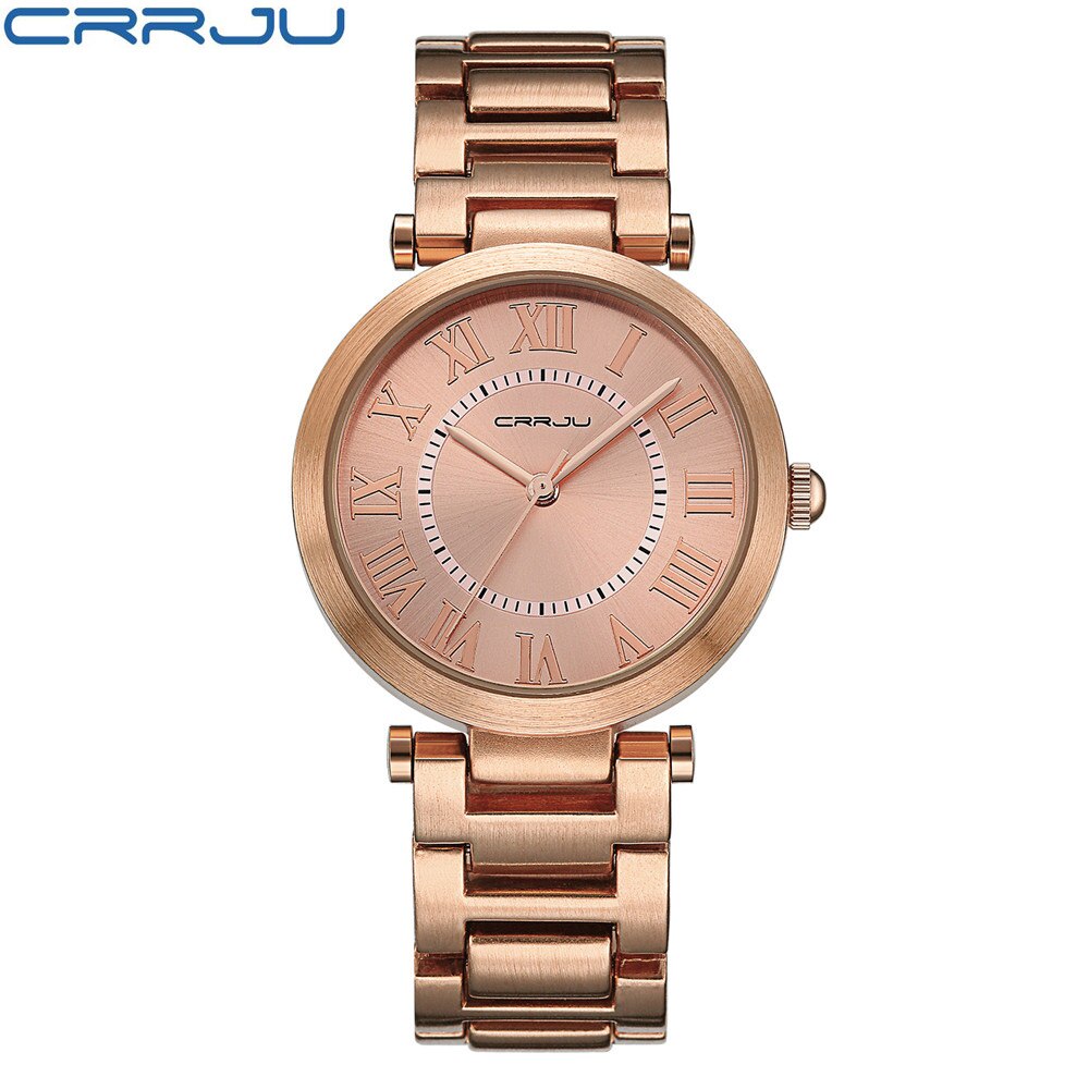 Đồng Hồ CRRJU 2123 Dây Đeo Kim Loại Thời Trang Cho Nữ