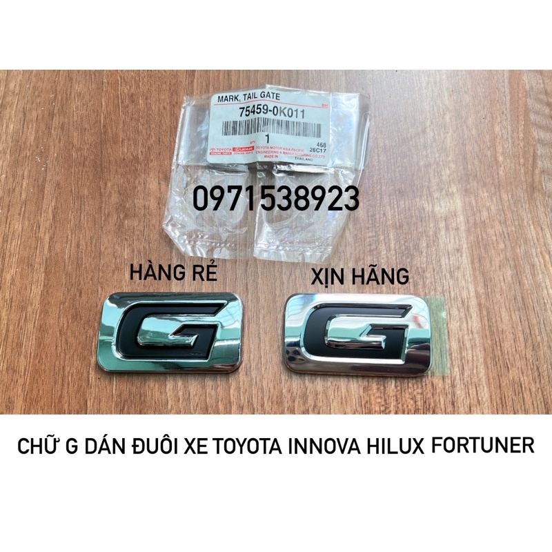 LOGO CHỮ TOYOTA INNOVA G XỊN CHÍNH HÃNG VÀ GIÁ RẺ